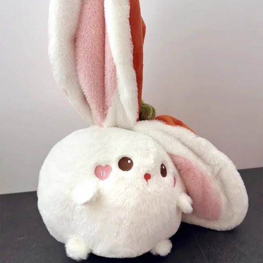 Reversible Persimmon Rabbit and Pig Plushies