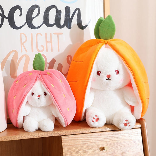 Happy Bunny - Carrot Strawberry Turn Into Bunny Plush Toy